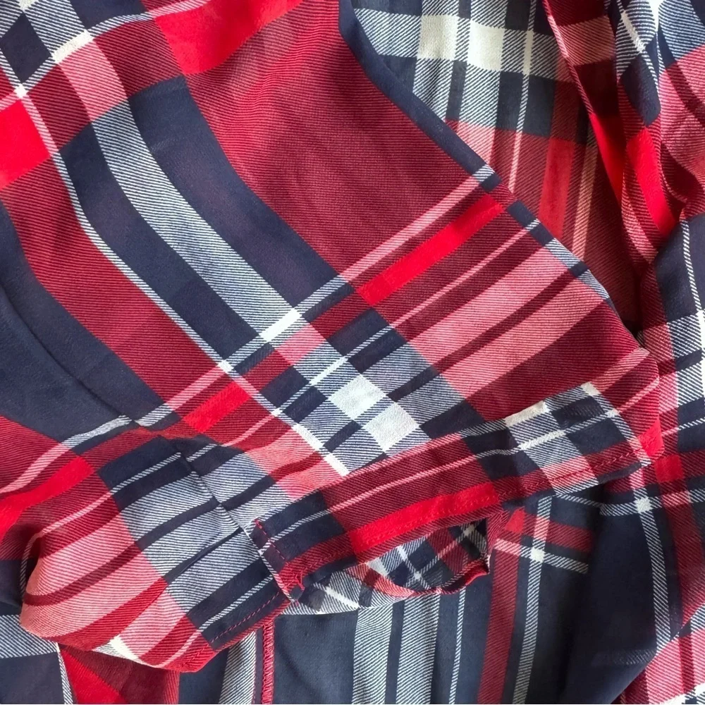 NWT Torrid Chiffon Maxi High Low Kimono Duster Women's Plus Size 1/2 Plaid Sheer